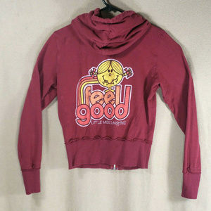 Junk Food Burgundy Hoodie Sunshine Feel Good Sz M